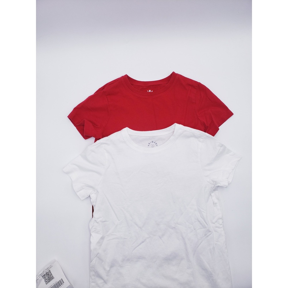 Primary Brand T-Shirt Red White Crew Neck Short Sleeve Girls Size 12